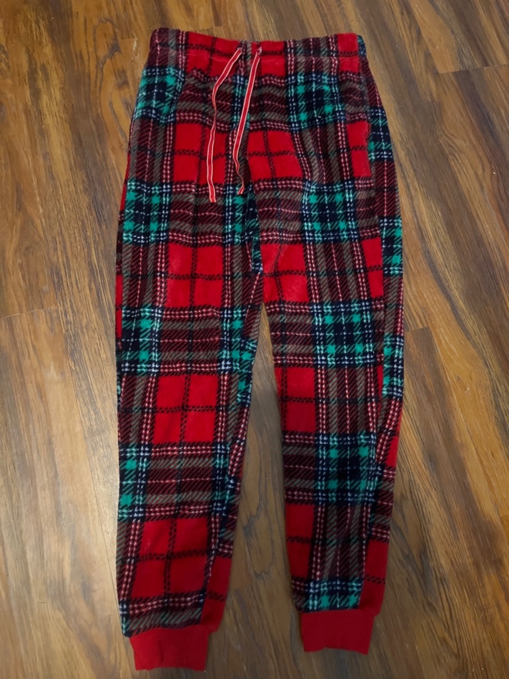 Cozy Red Plaid Fleece Pajama Pants - Women